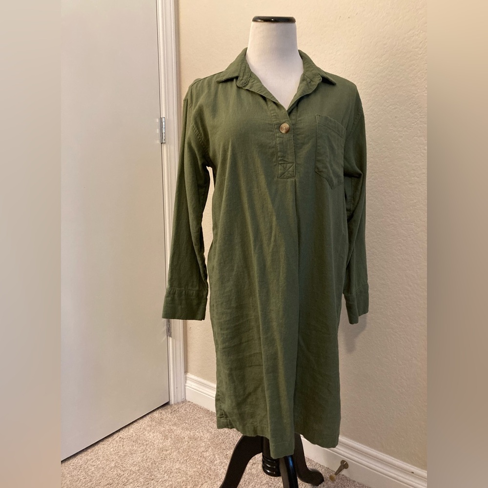 Old Navy Olive Green Shirt Dress